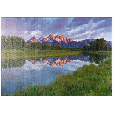 Darstellung des Puzzle Motivs puzzleplate Grand Teton Mountains at Sunrise with Reflection 1000 Puzzle