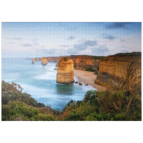 Darstellung des Puzzle Motivs Zwölf Apostel Kalksteinfelsen bei Sonnenuntergang - Puzzleteile: 1000