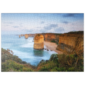 Darstellung des Puzzle-Motivs Zwölf Apostel Kalksteinfelsen bei Sonnenuntergang – Puzzleteile: 500