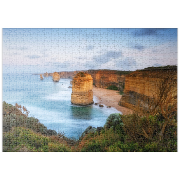 Darstellung des Puzzle Motivs puzzleplate Twelve Apostles Limestone Stacks at Sunset 500 Puzzle