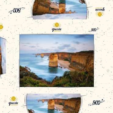 Darstellung des Puzzle Motivs Twelve Apostles Limestone Stacks at Sunset 500 Puzzle Schachtel 3D Modell