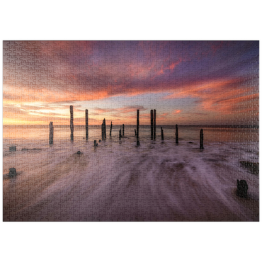 Darstellung des Puzzle Motivs puzzleplate Port Willunga Jetty Ruins at Sunset 1000 Puzzle