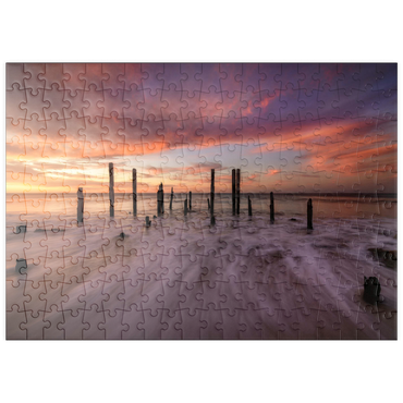 Darstellung des Puzzle Motivs puzzleplate Port Willunga Jetty Ruins at Sunset 200 Puzzle