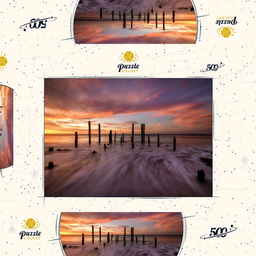Darstellung des Puzzle Motivs Port Willunga Jetty Ruins at Sunset 500 Puzzle Schachtel 3D Modell