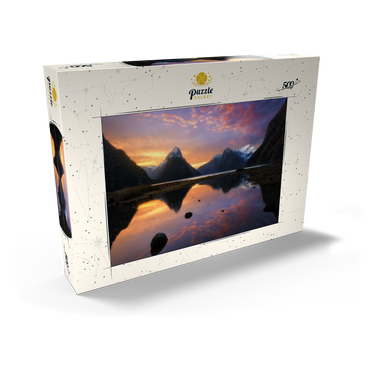 Darstellung des Puzzle Motivs Milford Sound at Sunset, New Zealand 500 Puzzle Schachtel Ansicht2