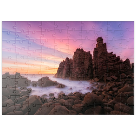 Darstellung des Puzzle Motivs Felsnadeln am Cape Woolamai, Phillip Island, Australien - Puzzleteile: 100