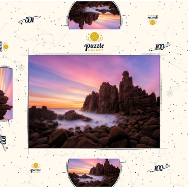 Darstellung des Puzzle Motivs Pinnacles at Cape Woolamai, Phillip Island, Australia 100 Puzzle Schachtel 3D Modell