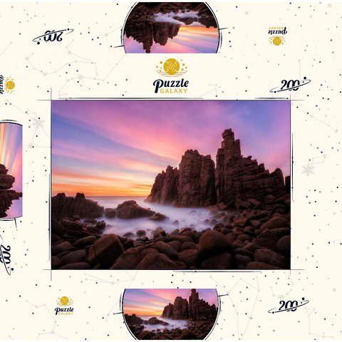 Darstellung des Puzzle Motivs Felsnadeln am Cape Woolamai, Phillip Island, Australien Pinnacles at Cape Woolamai, Phillip Island, Australia 200 Puzzle Schachtel 3D Modell