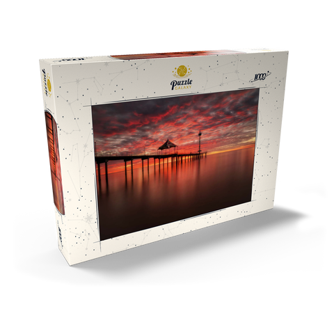Darstellung des Puzzle Motivs Sonnenuntergang am Brighton Jetty, Südaustralien Sunset at Brighton Jetty, South Australia 1000 Puzzle Schachtel Ansicht2