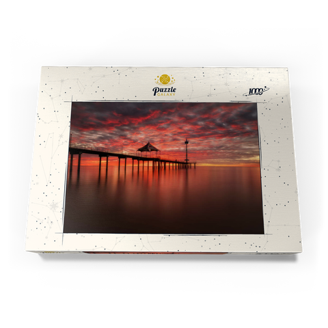 Darstellung des Puzzle Motivs Sonnenuntergang am Brighton Jetty, Südaustralien Sunset at Brighton Jetty, South Australia 1000 Puzzle Schachtel Ansicht3