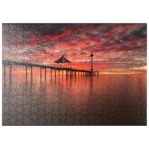 Darstellung des Puzzle Motivs Sonnenuntergang am Brighton Jetty, Südaustralien puzzleplate Sunset at Brighton Jetty, South Australia 200 Puzzle