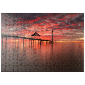 Darstellung des Puzzle Motivs Sonnenuntergang am Brighton Jetty, Südaustralien - Puzzleteile: 200