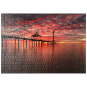 Darstellung des Puzzle Motivs Sonnenuntergang am Brighton Jetty, Südaustralien - Puzzleteile: 500