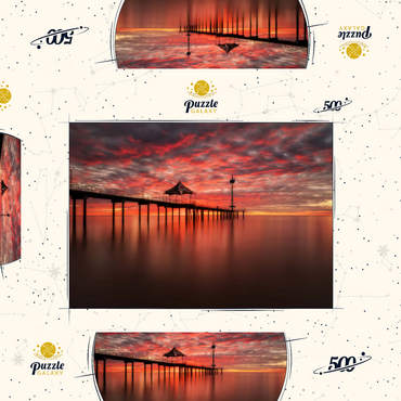 Darstellung des Puzzle Motivs Sunset at Brighton Jetty, South Australia 500 Puzzle Schachtel 3D Modell