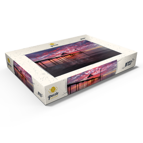 Darstellung des Puzzle Motivs Sonnenuntergang und Spiegelung am Brighton Jetty, Südaustralien - Puzzleteile: 1000