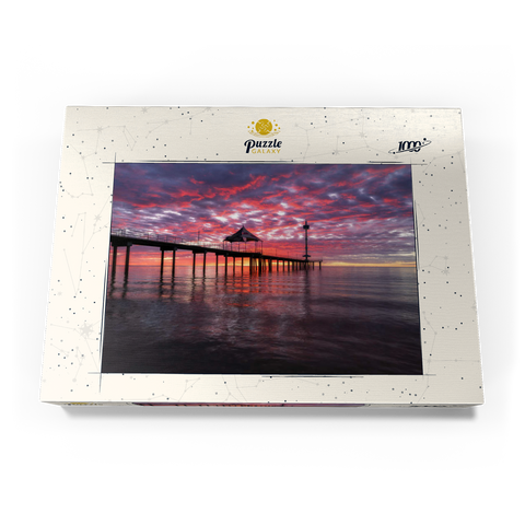 Darstellung des Puzzle Motivs Sonnenuntergang und Spiegelung am Brighton Jetty, Südaustralien Brighton Jetty Sunset Reflection, South Australia 1000 Puzzle Schachtel Ansicht3