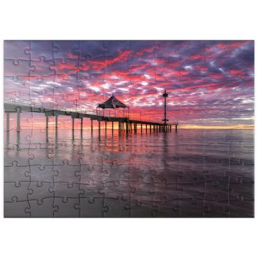 Darstellung des Puzzle Motivs puzzleplate Brighton Jetty Sunset Reflection, South Australia 100 Puzzle