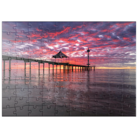 Darstellung des Puzzle Motivs Sonnenuntergang und Spiegelung am Brighton Jetty, Südaustralien puzzleplate Brighton Jetty Sunset Reflection, South Australia 100 Puzzle
