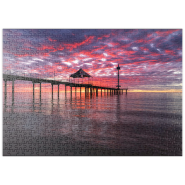 Darstellung des Puzzle Motivs puzzleplate Brighton Jetty Sunset Reflection, South Australia 500 Puzzle