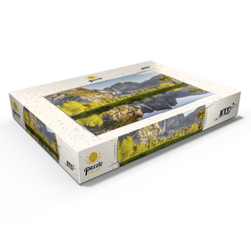 Alternative Darstellung des Puzzle-Motivs Spiegelung der Yosemite-Wasserfälle im Frühling – Puzzleteile: 1000