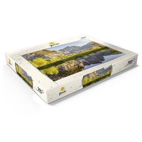 Alternative Darstellung des Puzzle-Motivs Spiegelung der Yosemite-Wasserfälle im Frühling – Puzzleteile: 200