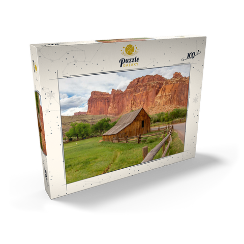 Darstellung des Puzzle Motivs Rustikale Scheune im Capitol Reef Nationalpark Rustic Barn in Capitol Reef National Park 100 Puzzle Schachtel Ansicht2