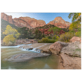 Darstellung des Puzzle Motivs Virgin River-Kaskade im Zion-Nationalpark - Puzzleteile: 1000
