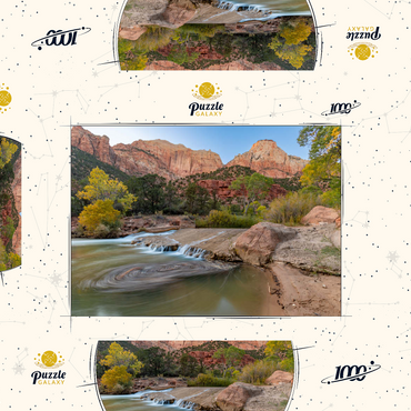 Darstellung des Puzzle Motivs Virgin River Cascade in Zion National Park 1000 Puzzle Schachtel 3D Modell