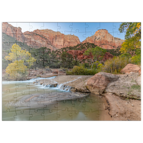 Darstellung des Puzzle Motivs Virgin River-Kaskade im Zion-Nationalpark - Puzzleteile: 100