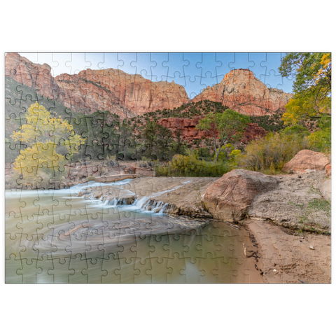 Darstellung des Puzzle Motivs Virgin River-Kaskade im Zion-Nationalpark puzzleplate Virgin River Cascade in Zion National Park 200 Puzzle