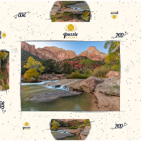 Darstellung des Puzzle Motivs Virgin River-Kaskade im Zion-Nationalpark Virgin River Cascade in Zion National Park 200 Puzzle Schachtel 3D Modell