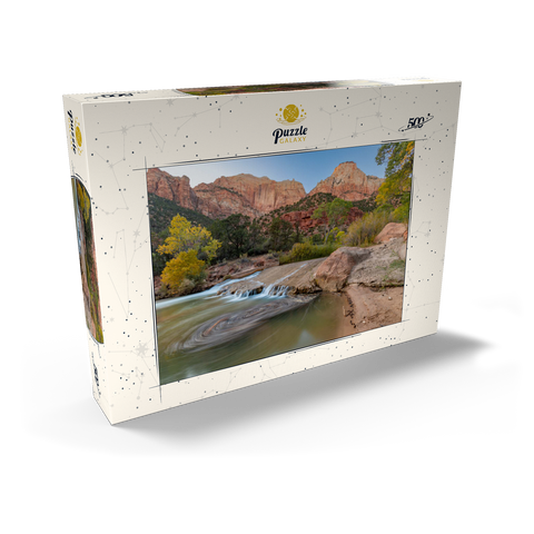 Darstellung des Puzzle Motivs Virgin River-Kaskade im Zion-Nationalpark Virgin River Cascade in Zion National Park 500 Puzzle Schachtel Ansicht2