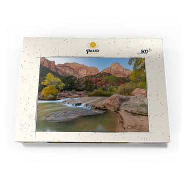 Darstellung des Puzzle Motivs Virgin River Cascade in Zion National Park 500 Puzzle Schachtel Ansicht3