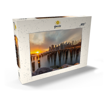 Darstellung des Puzzle Motivs Sunset Over Manhattan Skyline from Brooklyn 1000 Puzzle Schachtel Ansicht2