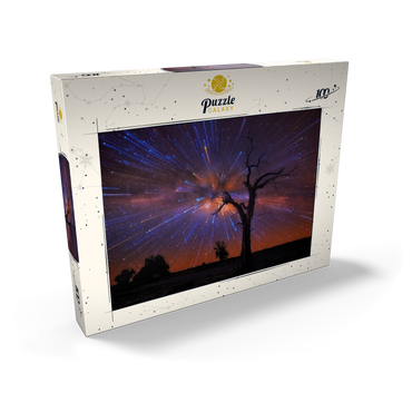 Darstellung des Puzzle Motivs Radiant Starburst Sky over Lone Tree at Night 100 Puzzle Schachtel Ansicht2