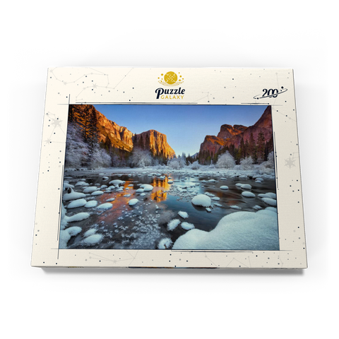 Darstellung des Puzzle Motivs Yosemite-Sonnenaufgang im Winter mit schneebedecktem Fluss Yosemite Winter Sunrise with Snow-Covered River 200 Puzzle Schachtel Ansicht3