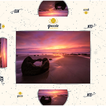 Darstellung des Puzzle Motivs Moeraki Boulders at Sunrise – Coastal New Zealand Magic 100 Puzzle Schachtel 3D Modell