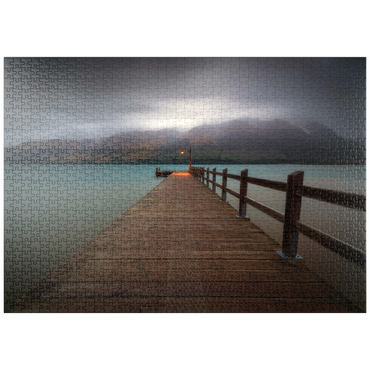Darstellung des Puzzle Motivs puzzleplate Glenorchy Wharf – Moody Twilight over Lake Wakatipu 1000 Puzzle