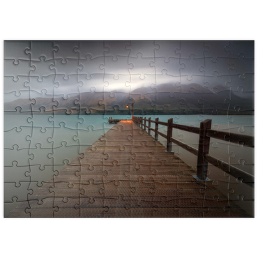 Darstellung des Puzzle Motivs puzzleplate Glenorchy Wharf – Moody Twilight over Lake Wakatipu 100 Puzzle