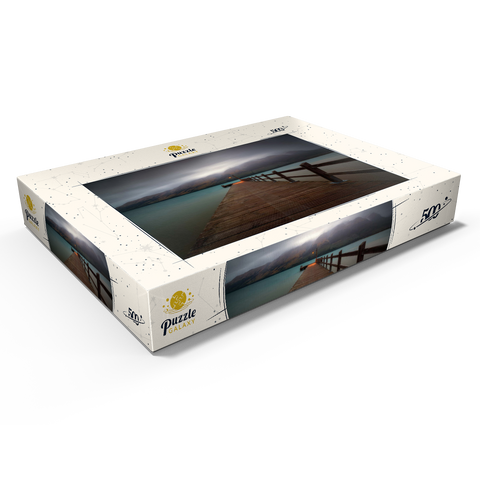 Darstellung des Puzzle Motivs Glenorchy Wharf – Stimmungsvolle Dämmerung über dem Lake Wakatipu Glenorchy Wharf – Moody Twilight over Lake Wakatipu 500 Puzzle Schachtel Ansicht1