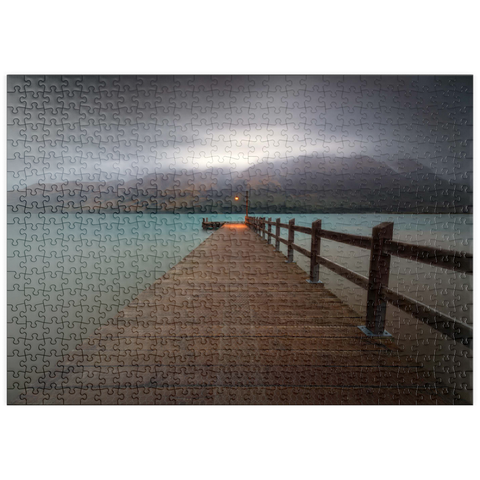 Darstellung des Puzzle Motivs Glenorchy Wharf – Stimmungsvolle Dämmerung über dem Lake Wakatipu puzzleplate Glenorchy Wharf – Moody Twilight over Lake Wakatipu 500 Puzzle