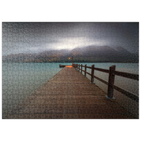 Darstellung des Puzzle Motivs Glenorchy Wharf – Stimmungsvolle Dämmerung über dem Lake Wakatipu - Puzzleteile: 500