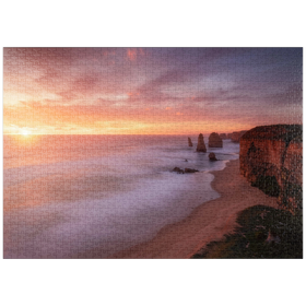Darstellung des Puzzle-Motivs Zwölf Apostel – Sonnenuntergang an der Küste von Victoria – Puzzleteile: 1000