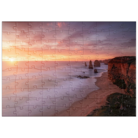 Darstellung des Puzzle Motivs Zwölf Apostel – Sonnenuntergang an der Küste von Victoria - Puzzleteile: 100