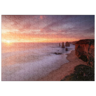 Darstellung des Puzzle Motivs puzzleplate Twelve Apostles – Sunset Glow on Victoria's Coast 200 Puzzle
