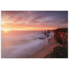 Darstellung des Puzzle-Motivs Zwölf Apostel – Sonnenuntergang an der Küste von Victoria – Puzzleteile: 500