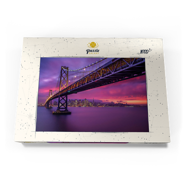 Darstellung des Puzzle Motivs San Francisco Bay Bridge at Sunset – City Lights View 1000 Puzzle Schachtel Ansicht3