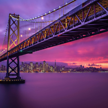 Darstellung des Puzzle Motivs San Francisco Bay Bridge at Sunset – City Lights View 1000 Puzzle 3D Modell