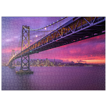 Darstellung des Puzzle Motivs puzzleplate San Francisco Bay Bridge at Sunset – City Lights View 500 Puzzle