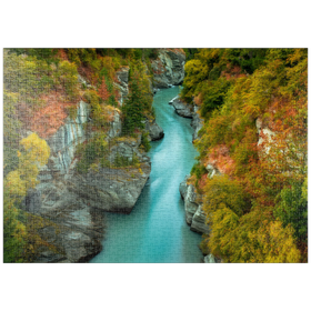 Darstellung des Puzzle-Motivs Shotover River Gorge – Herbst in Queenstown – Puzzleteile: 1000